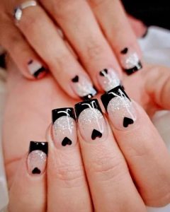 black valentine nails