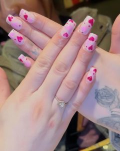 coffin valentine nails