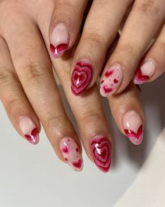 gel valentines nails