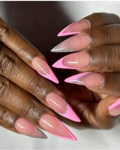 pink acrylic nail designs