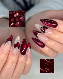 red valentine's day nails