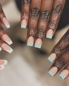 short french tip acrylic nails