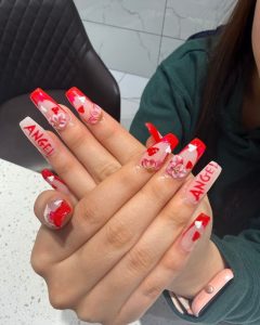 valentine acrylic nails