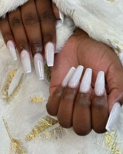 white acrylic nail designs